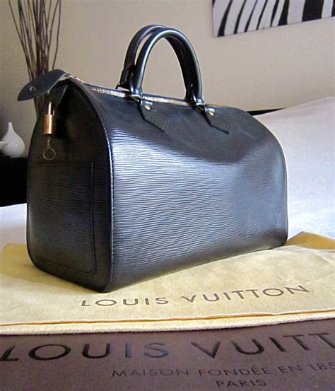 Louis Vuitton Speedy 30 Epi Black Leather 